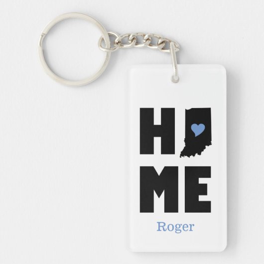 Porte-clés Indiana Home Blue Personnalisé (Devant)