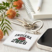 Porte-clés INDIANA rose 2026 (Devant Droit)