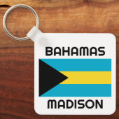 Porte-clés Indicateur Bahamas du nom personnalisé (Recto)
