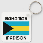 Porte-clés Indicateur Bahamas du nom personnalisé (Dos)
