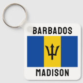 Porte-clés Indicateur Barbade de nom personnalisé (Recto)