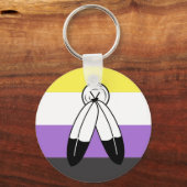 Porte-clés Indicateur de fierté binaire à deux esprits (Recto)