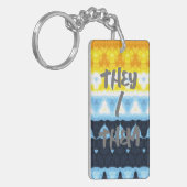 Porte-clés Indicateur de la fierté AroAce Super géométrique B (Devant gauche)