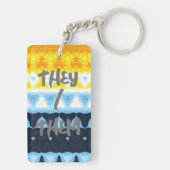 Porte-clés Indicateur de la fierté AroAce Super géométrique B (Dos)