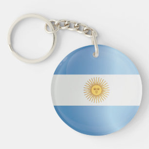 Porte-clés Indicateur d'icône argentine ronde