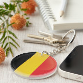 Porte-clés Indicateur d'icône ronde Belgique (Devant droit)