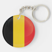 Porte-clés Indicateur d'icône ronde Belgique (Dos)