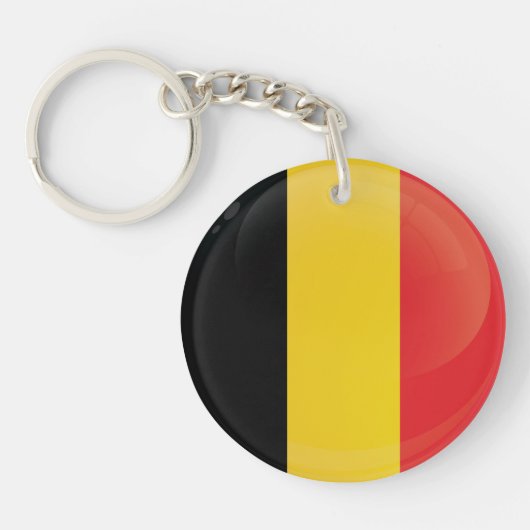 Porte-clés Indicateur d'icône ronde Belgique (Devant)