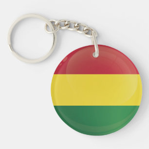 Porte-clés Indicateur d'icône ronde de Bolivie