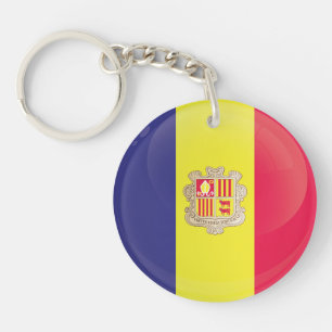 Porte-clés Indicateur Icône Arrondi Andorre