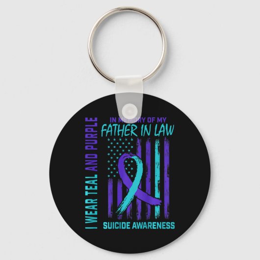 Porte-clés Indicateur turquoise De Sensibilisation Au Suicide (Recto)