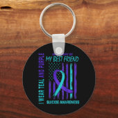 Porte-clés Indicateur turquoise de sensibilisation au suicide (Recto)