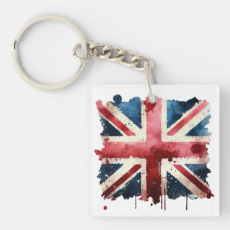 Porte-clés Indicateur Union Jack aquarelle
