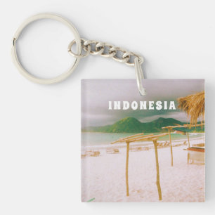 Porte-clés Indonésie Lombok Paradis Tropical Imprimé