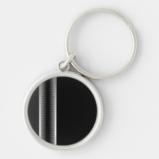 Porte-clés industriel argent et noir (Devant)