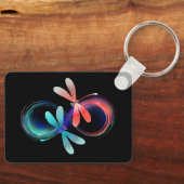 Porte-clés Infini avec des libellules lumineuses (Recto)