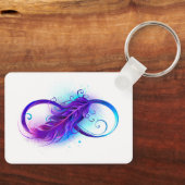 Porte-clés Infinité avec plumes violettes (Recto)
