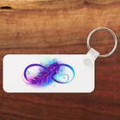 Porte-clés Infinité avec plumes violettes (Recto)