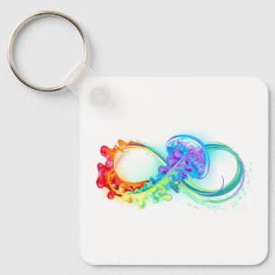 Porte-clés Infinity avec méduse arc-en-ciel