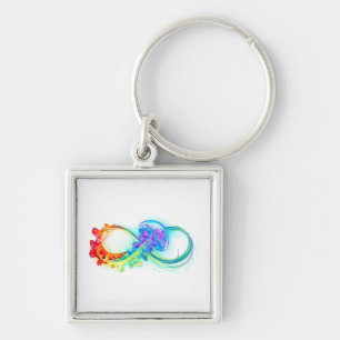 Porte-clés Infinity avec méduse arc-en-ciel