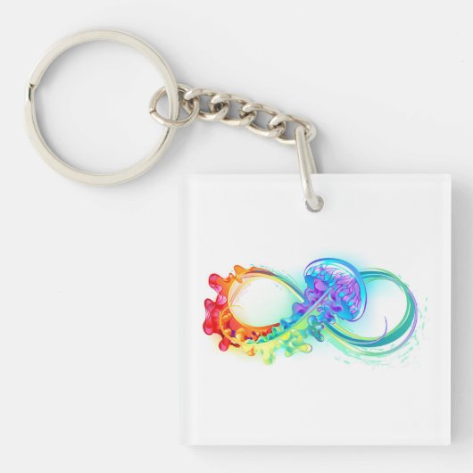 Porte-clés Infinity avec Rainbow Jellyfish (Devant)