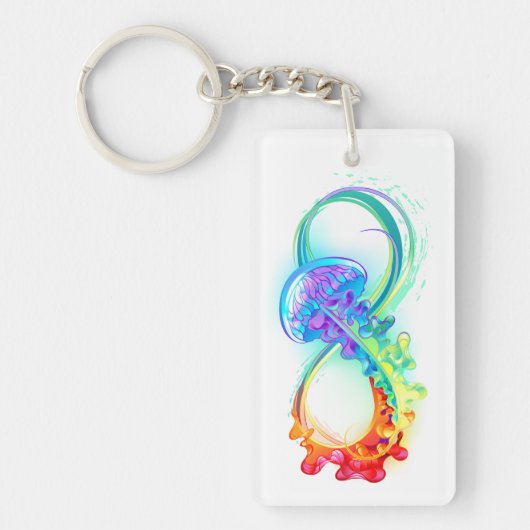 Porte-clés Infinity avec Rainbow Jellyfish (Devant)