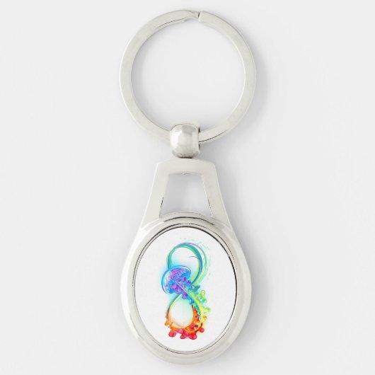 Porte-clés Infinity avec Rainbow Jellyfish (Devant)