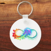Porte-clés Infinity avec Rainbow Jellyfish (Recto)