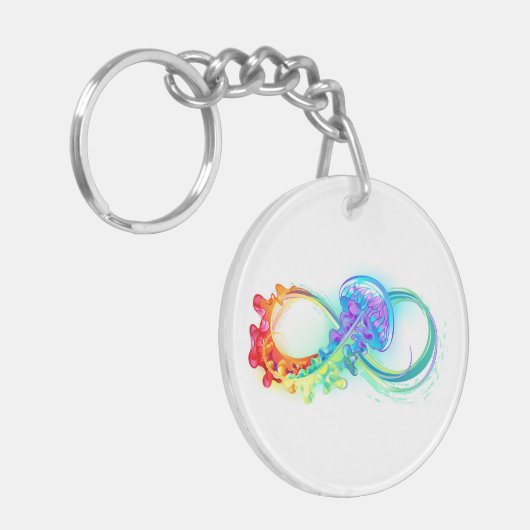 Porte-clés Infinity avec Rainbow Jellyfish (Devant gauche)