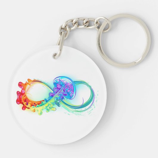 Porte-clés Infinity avec Rainbow Jellyfish (Dos)