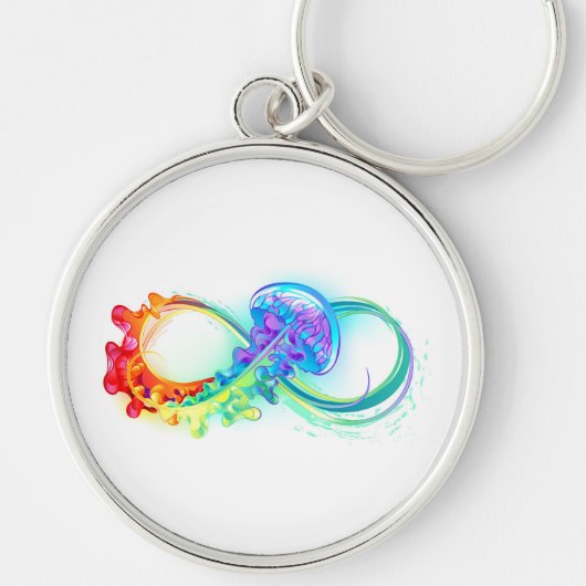 Porte-clés Infinity avec Rainbow Jellyfish (Devant)