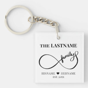 Porte-clés Infinity Personalized Family Name and Est. Date