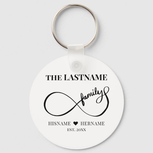 Porte-clés Infinity Personalized Family Name and Est. Date (Recto)