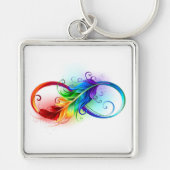 Porte-clés Infinity Symbol with Rainbow Feather (Devant)