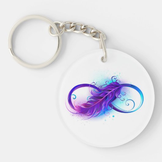 Porte-clés Infinity with purple feather (Devant)