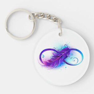 Porte-clés Infinity with Purple Feather