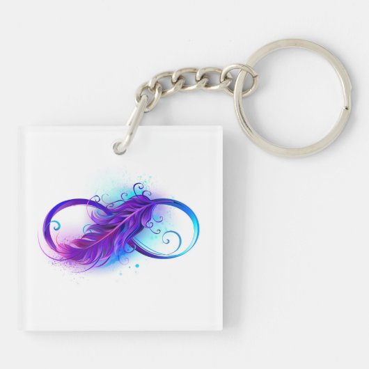 Porte-clés Infinity with purple feather (Dos)