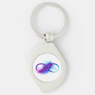 Porte-clés Infinity with purple feather
