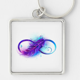 Porte-clés Infinity with purple feather