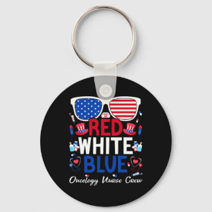 Porte-clés Infirmière 4 juillet Rouge Blanc Bleu Infirmière e