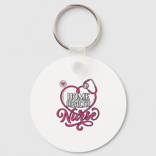 Porte-clés Infirmière à domicile Stethoscope Rose Conception (Recto)