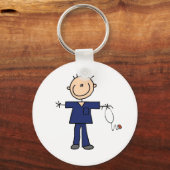 Porte-clés Infirmière à mâle - bleu (Recto)