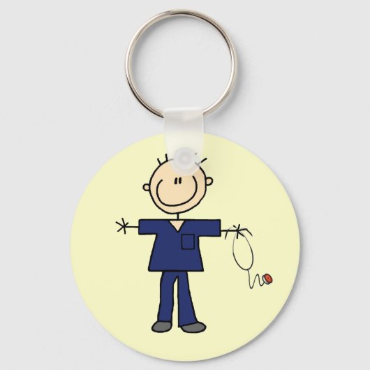 Porte-clés Infirmière à mâle - bleu (Recto)