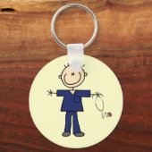 Porte-clés Infirmière à mâle - bleu (Recto)