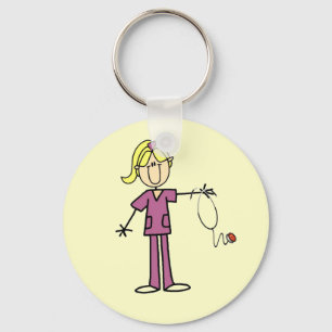 Porte-clés Infirmière à silice féminine blonde