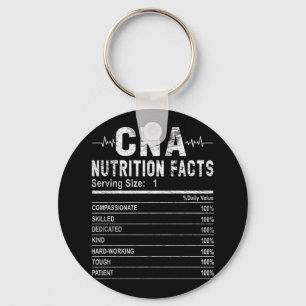 Porte-clés Infirmière adjointe certifiée Nutrition Facts Infi