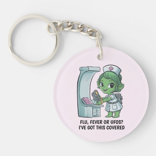 Porte-clés Infirmière Alien (Devant)