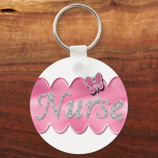 Porte-clés Infirmière avec papillon (Recto)