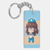 Porte-clés Infirmière Chibi Originale 2.0 - Épuisement Total (Devant gauche)