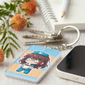 Porte-clés Infirmière Chibi Originale 2.0 - Épuisement Total (Devant droit)